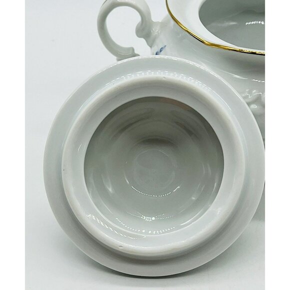 Wawel China Rose Garden Sugar Bowl with Lid Poland Embossed Gold Gilt 5 inch - Picture 8 of 11